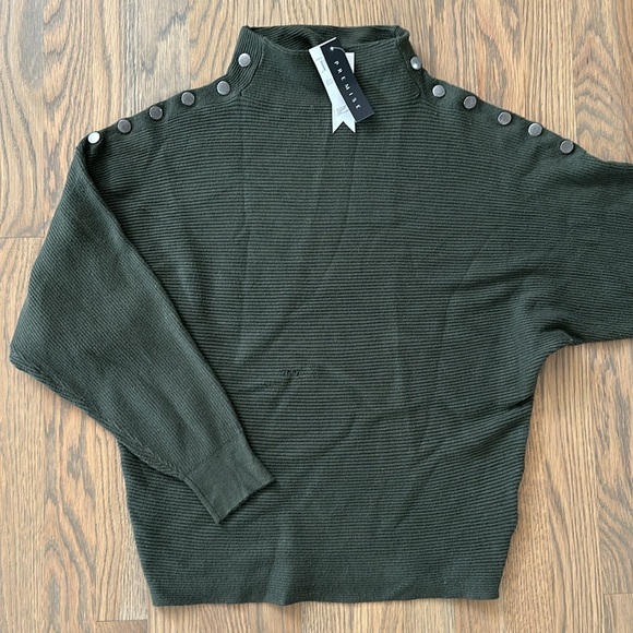 Premise Turtleneck Ribbed Sweater sz XL Women's Dolman Sleeve Hardware Green - Picture 3 of 16